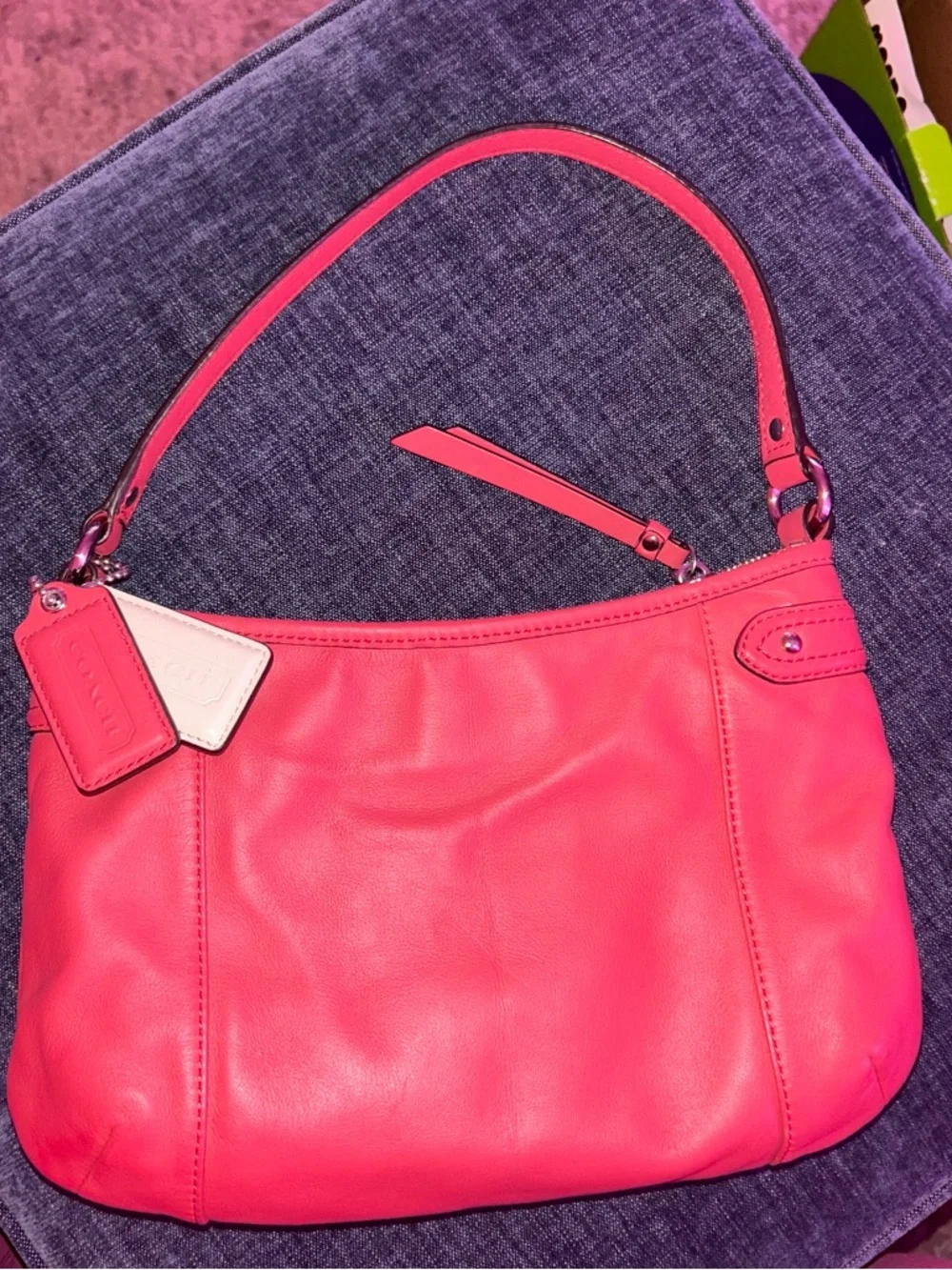 NWT Vintage Coach Pink Leather Shoulder Bag - Picture 3 of 9